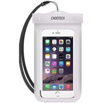 Choetech WPC007 Universal WaterProof Cell Phone Pouch bag, up to 8" (White)