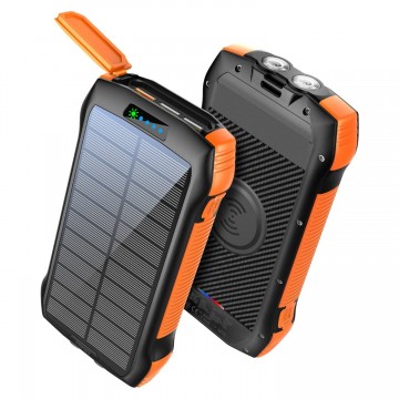 Choetech B657  20000mAh Solar Power Bank With Wireless+USB-C+USB-A x 3 + LED Flashlight