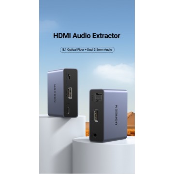 UGREEN 60649 4K@30Hz HDMI Audio Splitter with OPTICAL + 3.5mm